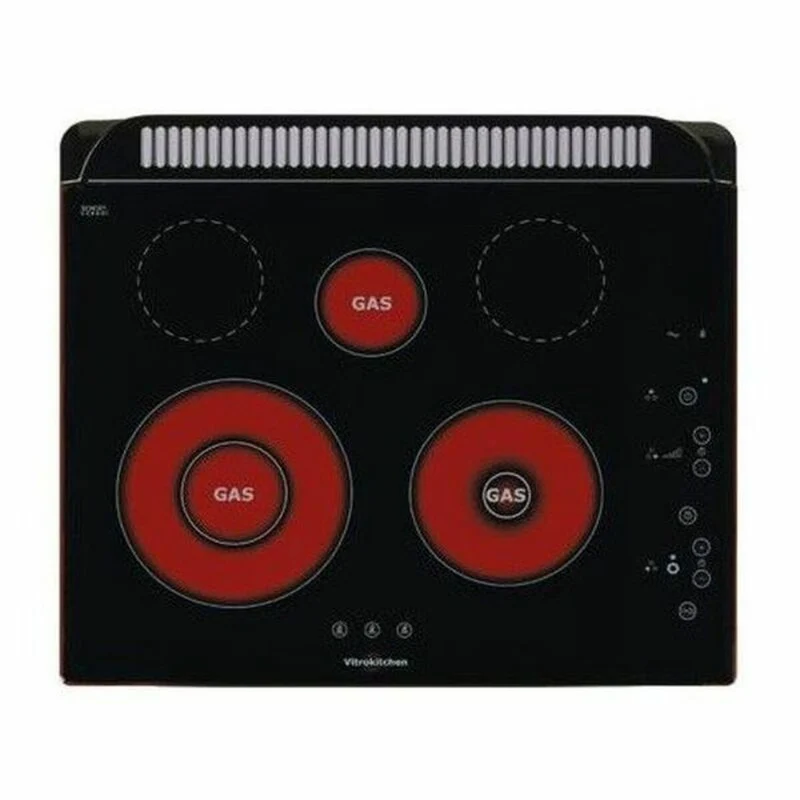 Piano cottura in vetroceramica Vitrokitchen 301TGN 60 cm Nero (5 zone cottura)