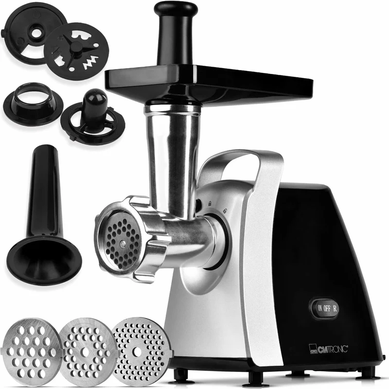 Tritacarne Clatronic FW 3803 Nero Argento Acciaio inox 1000 W