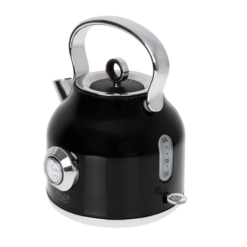 Bollitore Adler AD 1346b Nero Argento Acciaio inox 1850-2200 W 1,7 L