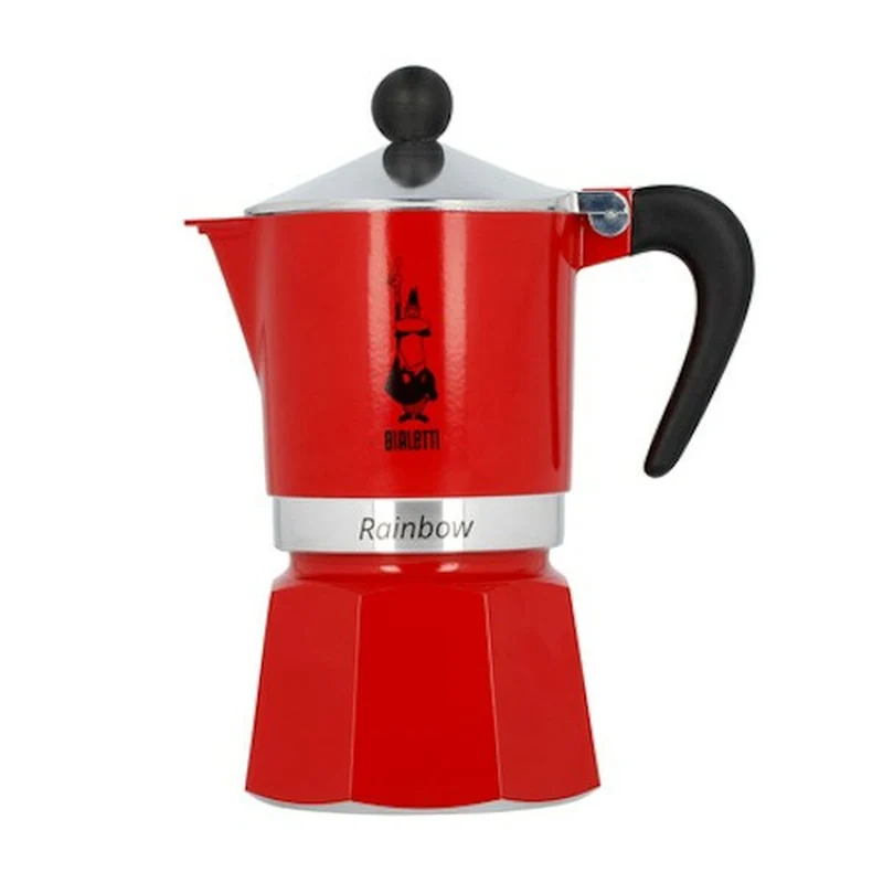 Caffettiera Italiana Bialetti Rainbow 6 Tazze Alluminio Rosso