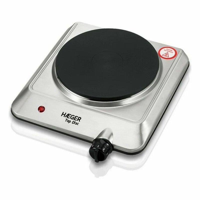 Piastra Elettrica Haeger HP-01S.014A Acciaio Inox 1 Fornello Nero Argento 1500W