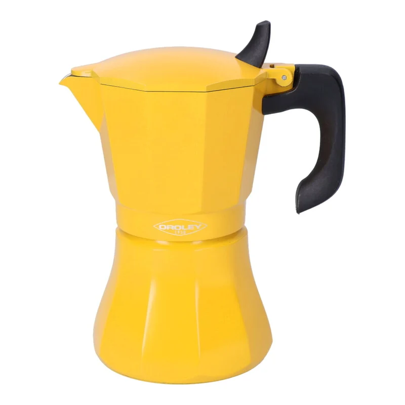 Caffettiera italiana Oroley Petra senape alluminio 9 tazze