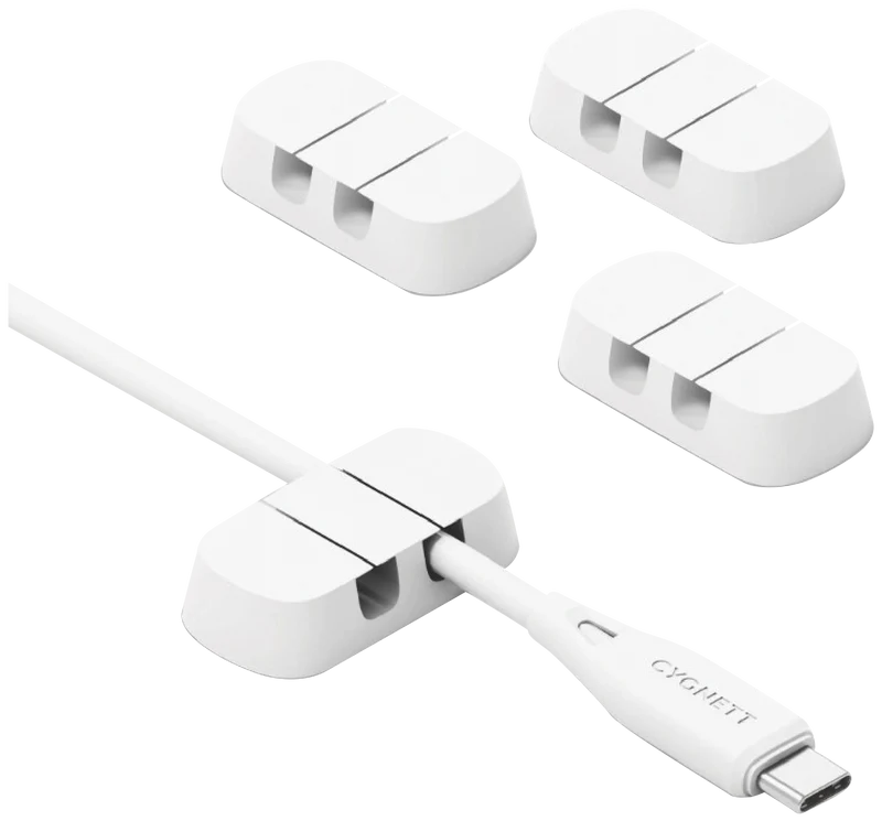 Cygnett Dual Slot Cable Organisers 4 Pack (White)