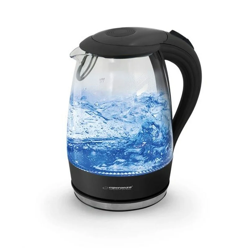 Bollitore Esperanza Vetro Nero Plastica 2200 W 1,7 L