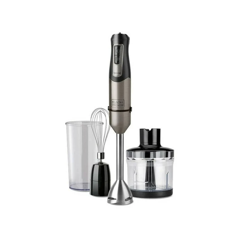 Frullatore a immersione multifunzione con accessori Black&Decker ES9160140B Nero Grigio Argento 1200 W