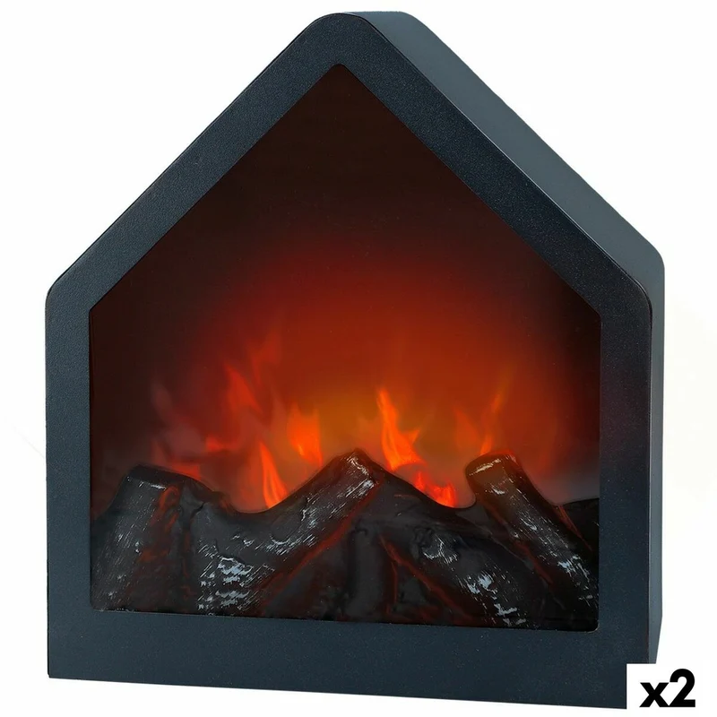 Camino Elettrico Decorativo Seno Ambienti 20 x 23 x 14 cm (2 Unità)