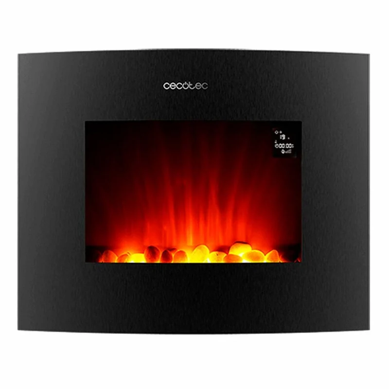 Camino Elettrico Decorativo Petto Cecotec Ready Warm 2650 Fiamme Curve Collegate Nero 1000 - 2000 W