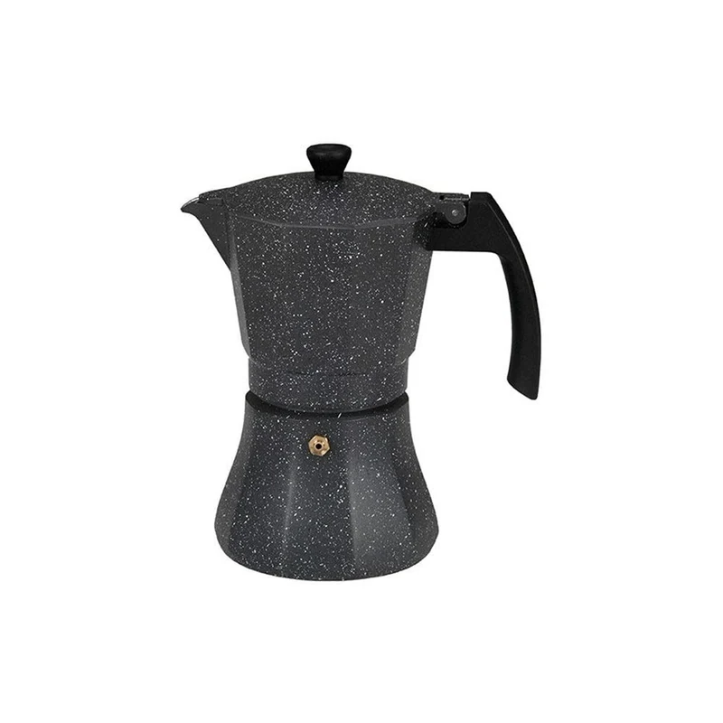 Caffettiera Italiana EDM Alluminio Nero 9 Tazze Induzione