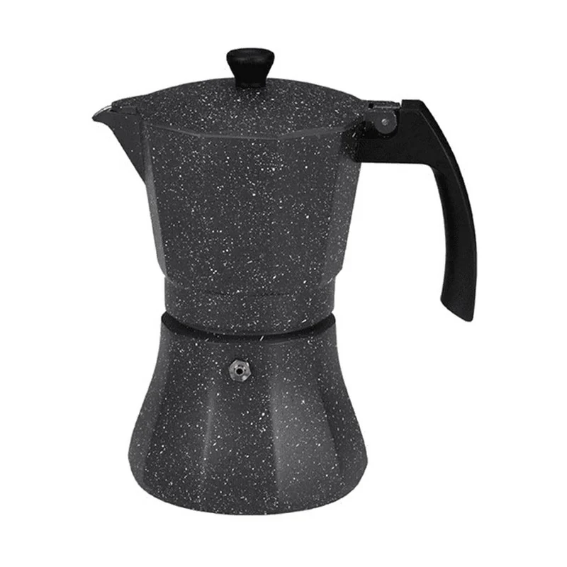 Caffettiera Italiana EDM Alluminio Nero 12 Tazze Induzione