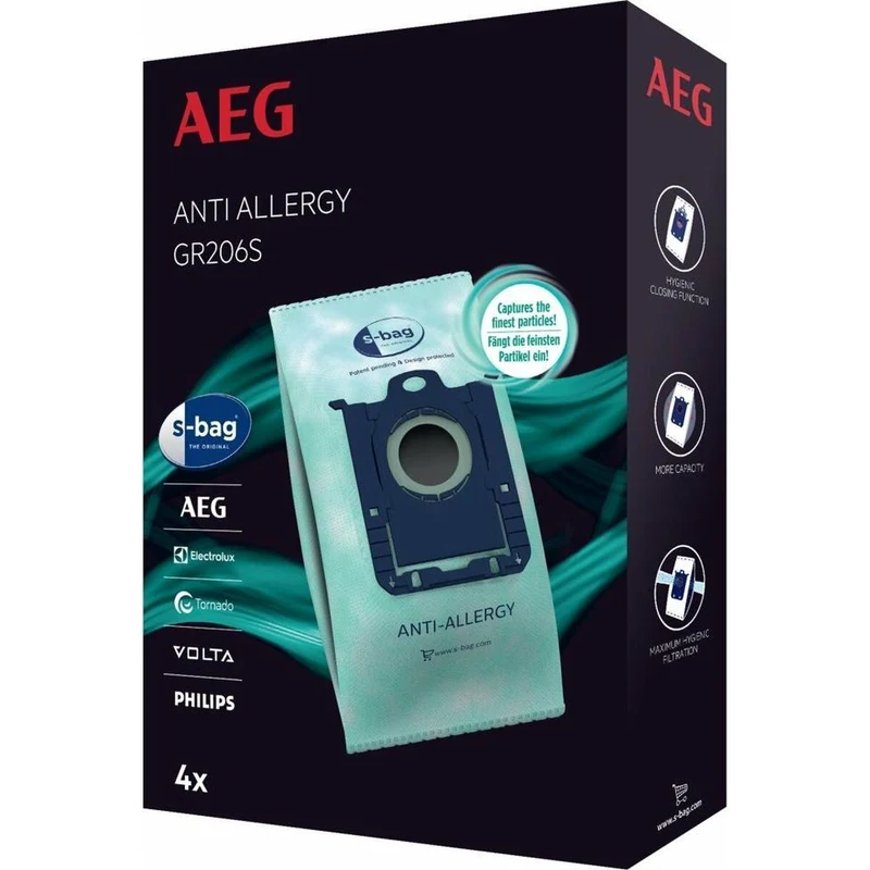 Borsa di ricambio per aspirapolvere Aeg GR206S 4 uds