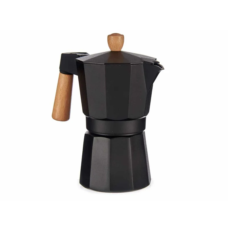 Caffettiera Italiana 6 Tazze Legno Alluminio