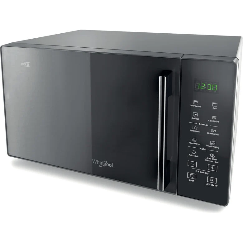 Whirlpool MWP 254 SM Superficie piana Microonde combinato 25 L 900 W Nero, Specchio