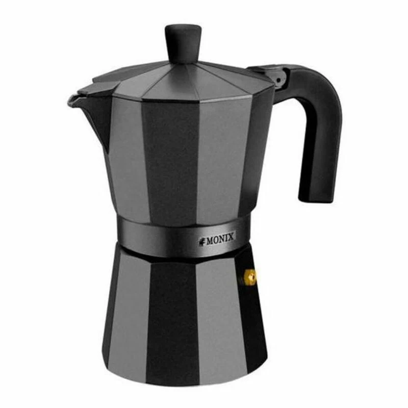 Caffettiera Italiana Monix Braisogona_M640012 Alluminio Nero 12 Tazze 1,5 L