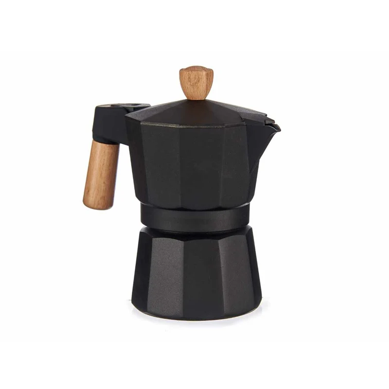 Caffettiera Italiana Legno Alluminio 3 Tazze