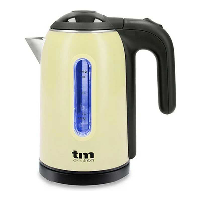 Bollitore Elettrico con Luce LED TM Electron Acciaio Inox Crema