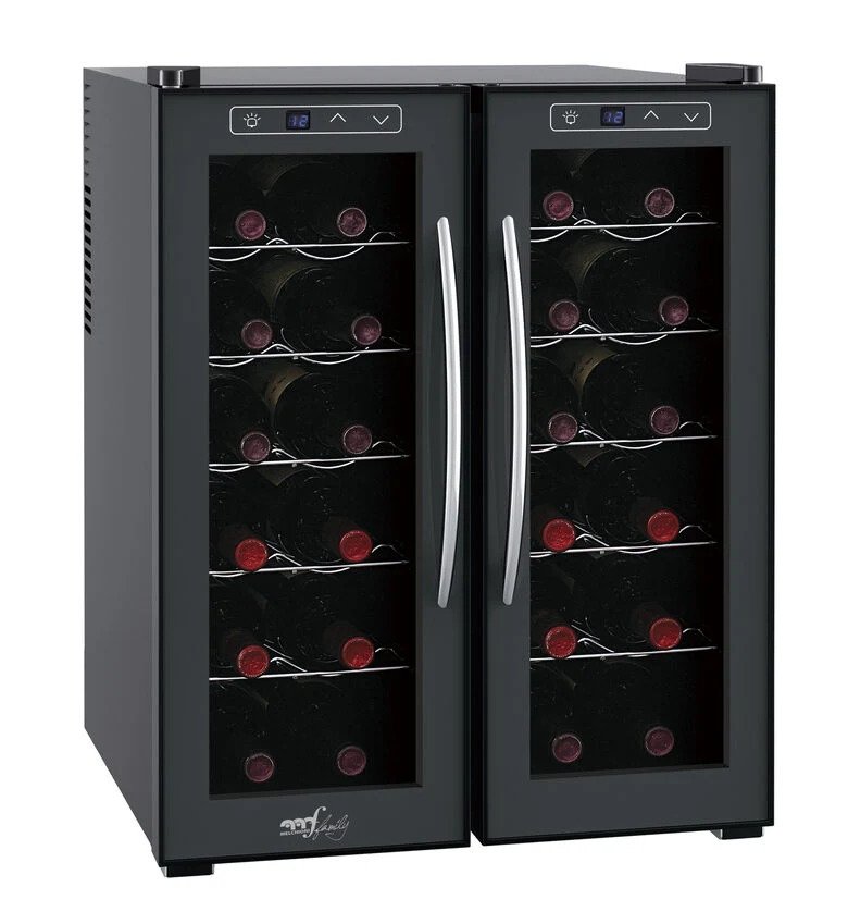 Melchioni Vermentino Dual 24 Cantinetta termoelettrica Libera installazione Nero 24 bottiglia/bottiglie
